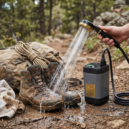 Portable Camping Shower – Rechargeable Outdoor with Temperature Display