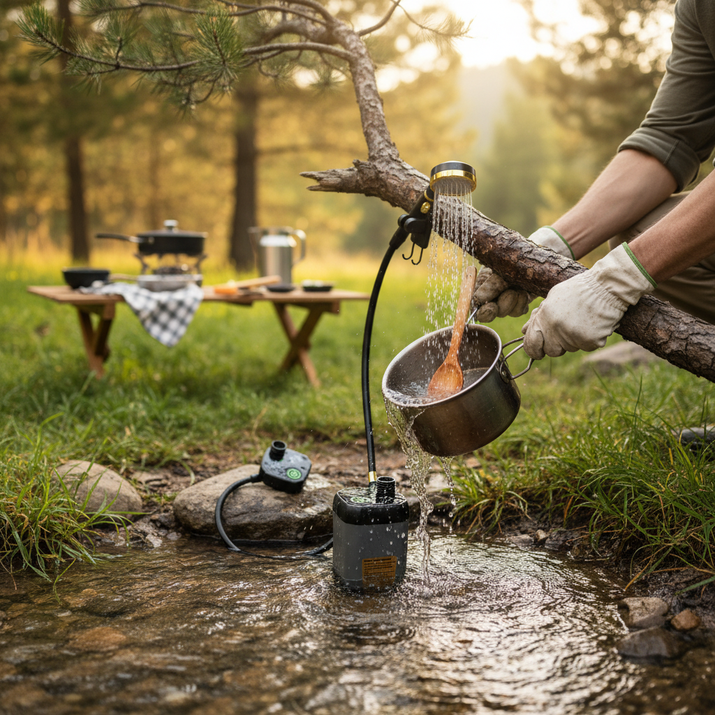 Portable Camping Shower – Rechargeable Outdoor with Temperature Display