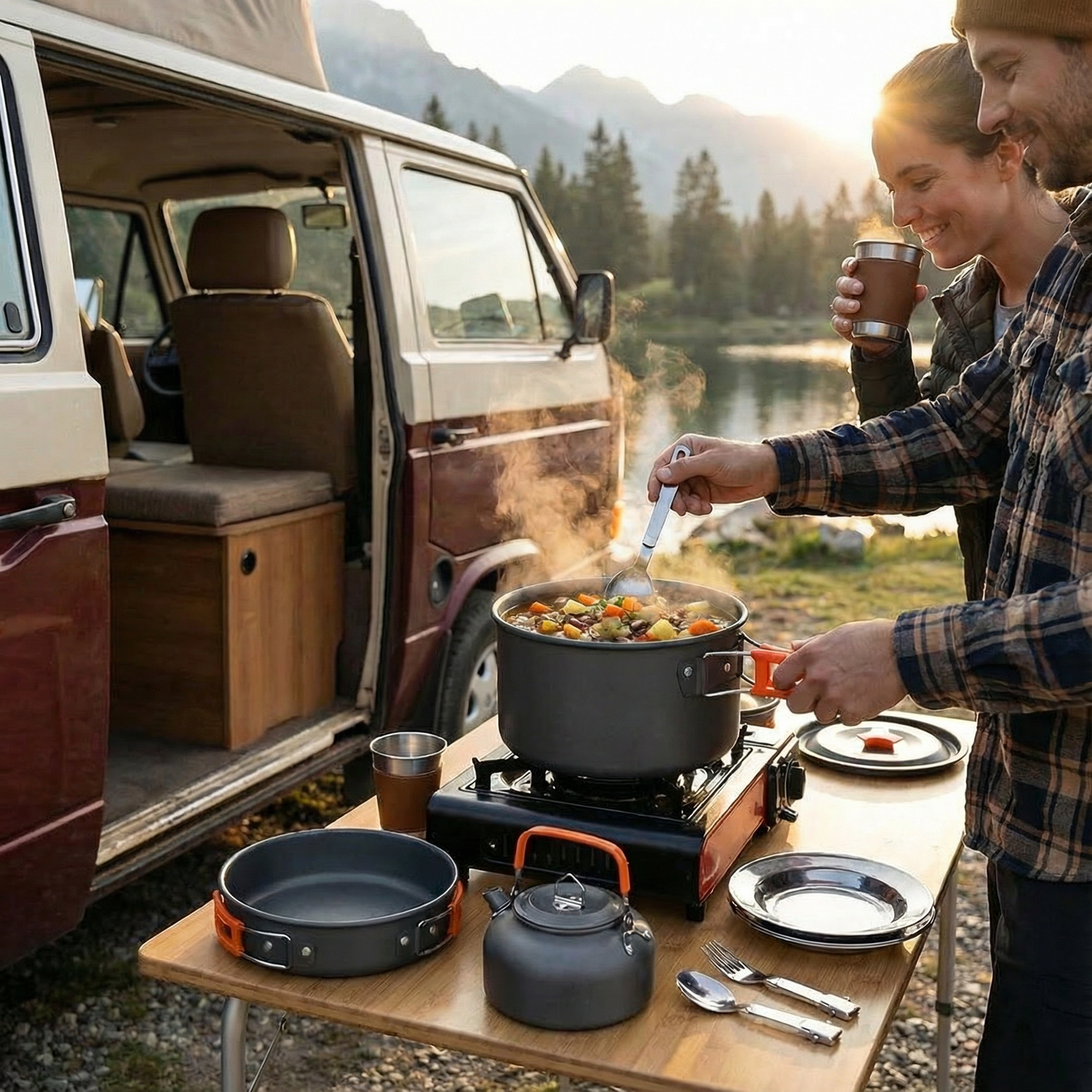 Kompaktes Camping Kochset