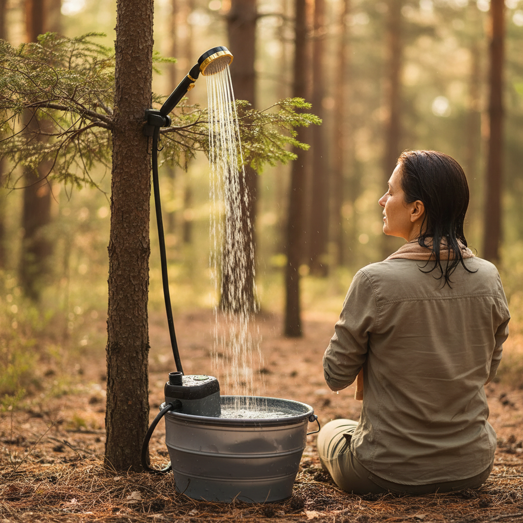 Portable Camping Shower – Rechargeable Outdoor with Temperature Display