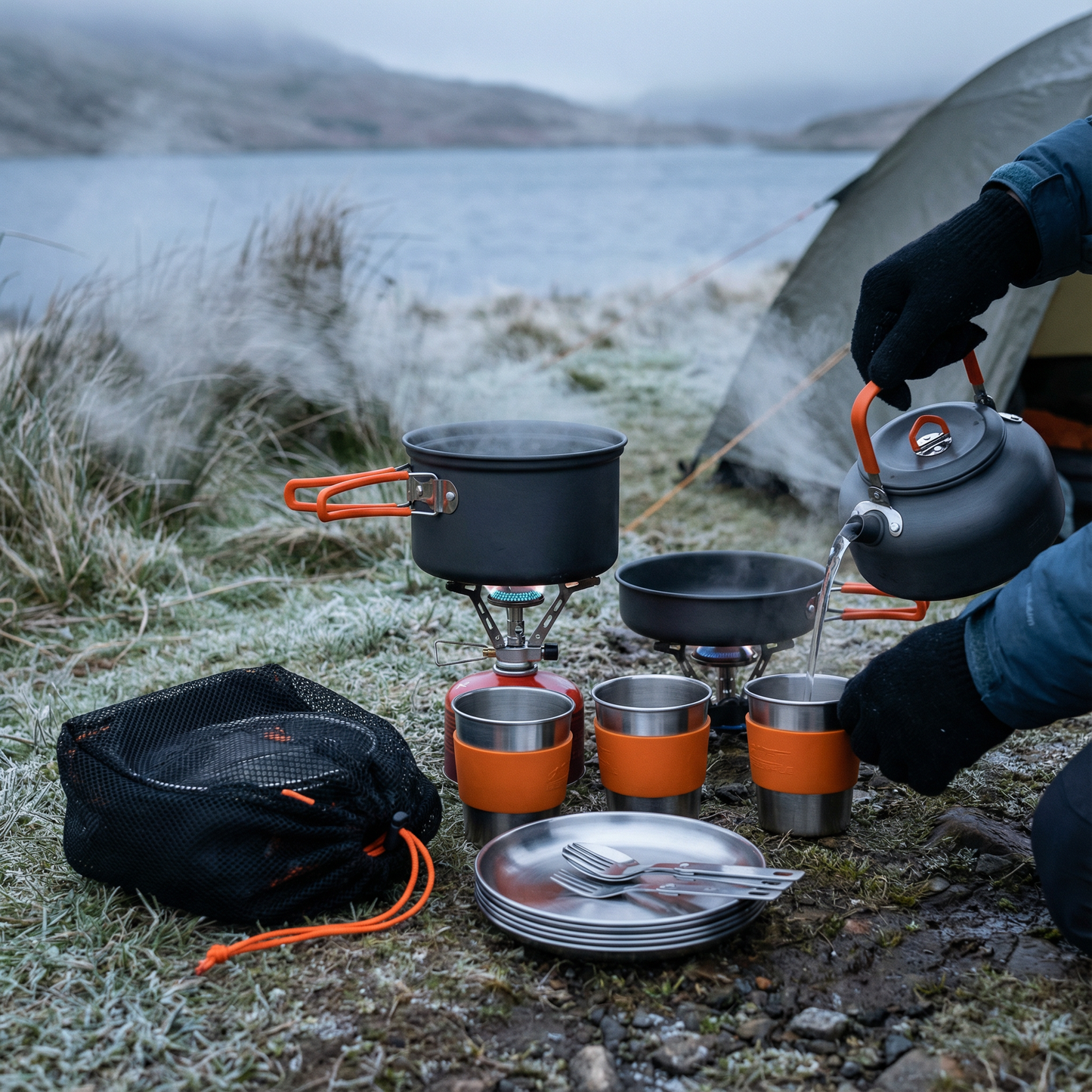 Kompaktes Camping Kochset